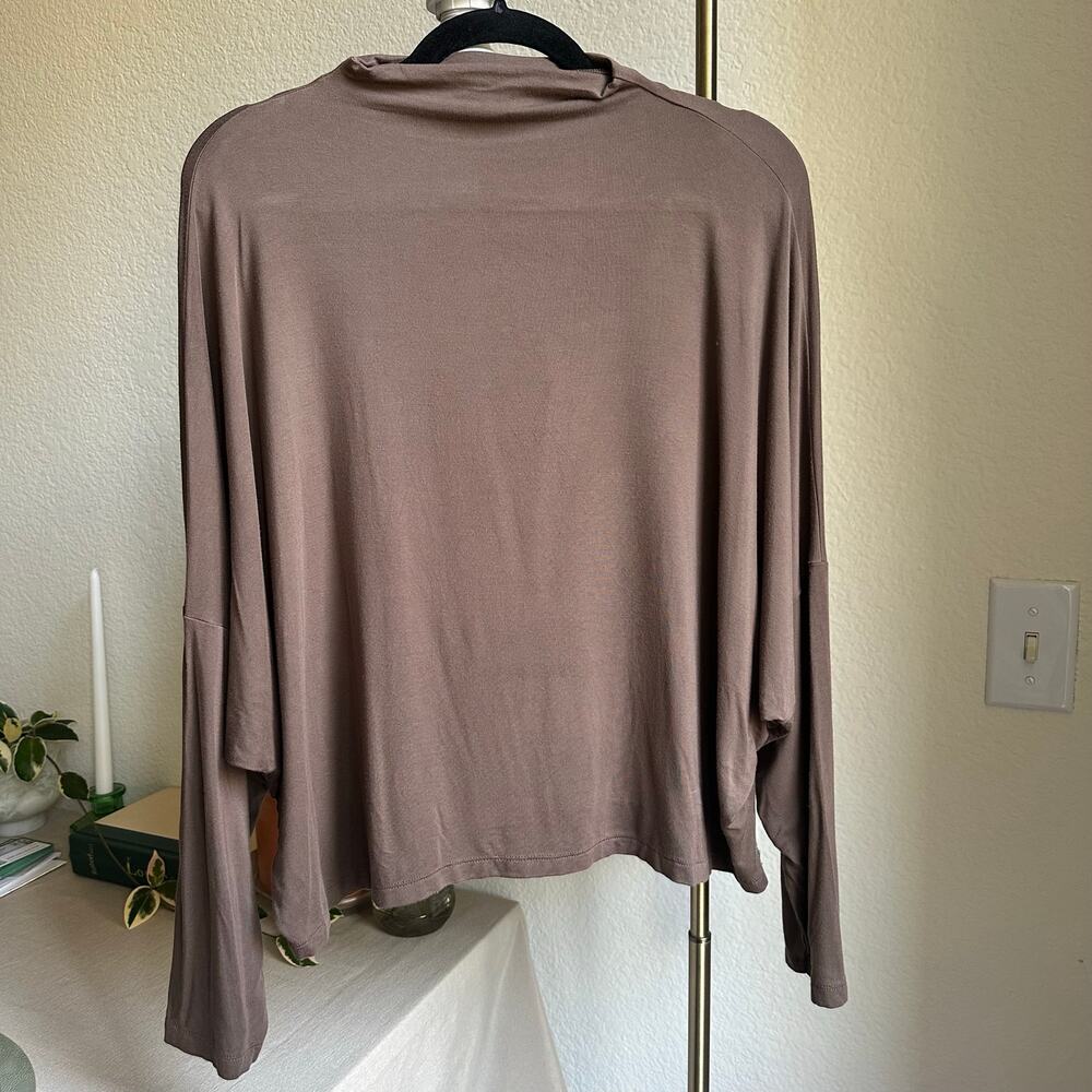 Express Brown Mock Neck Longsleeve Tee